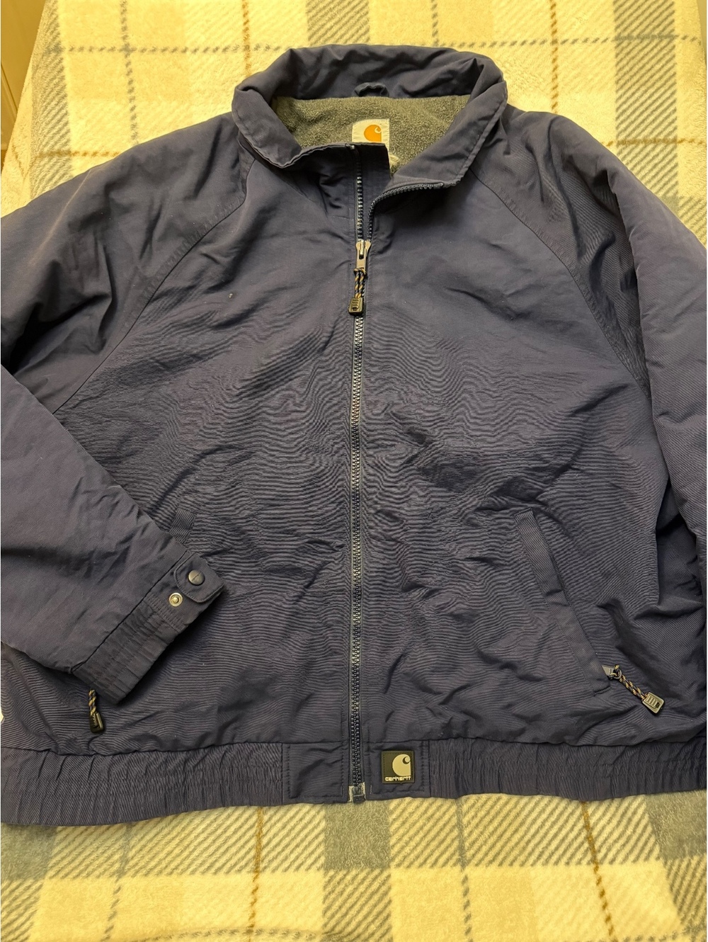 Carhartt Navy Blue Work Jacket with Fleece Lining